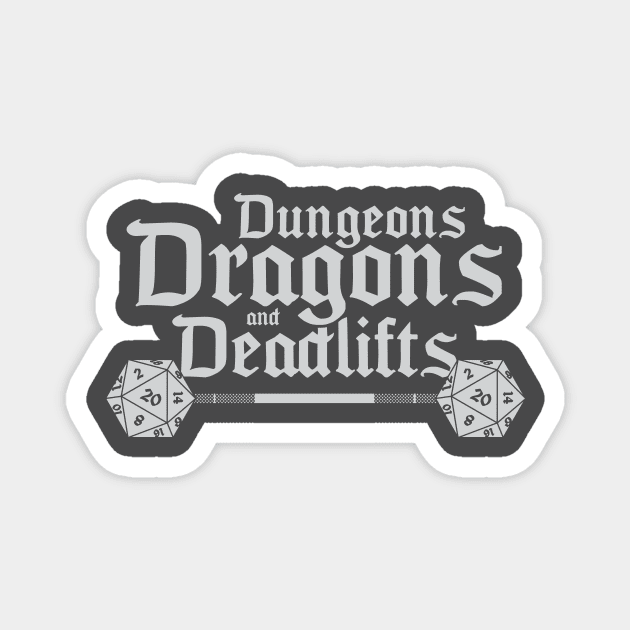 Dungeons and Dragons and Deadlifts Magnet by stayfrostybro