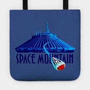 Space Mountain Retro Style - Navy Blue Text Tote