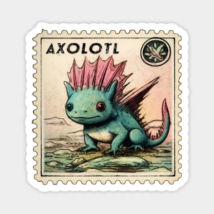 Axolotl Stamp Magnet