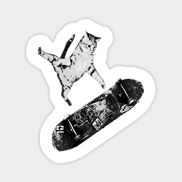 RAD SKATEBOARDING KICK FLIP CAT | SK8CAT Magnet by MrWatanabe