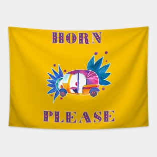 Horn Please groovy rickshaw Tapestry