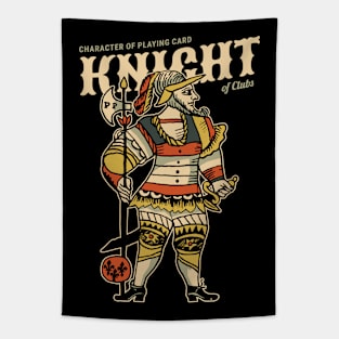 Vintage Character of Playing Card Knight of Clubs Tapestry