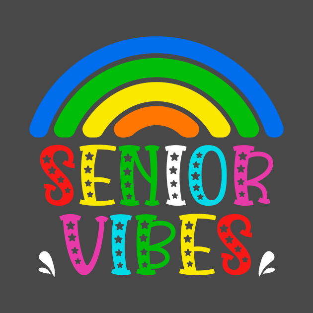 Senior Grade Vibes Rainbow Back to School Kids Teacher by AimArtStudio