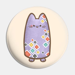 Cat with Square Pattern Pin