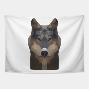 low poly wolf Tapestry