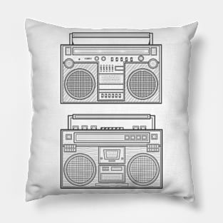 Line Art Classic Boombox Pillow