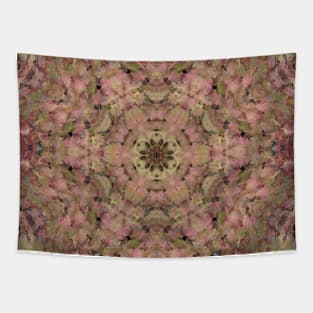 Digital Mandala Red Yellow and Brown Tapestry