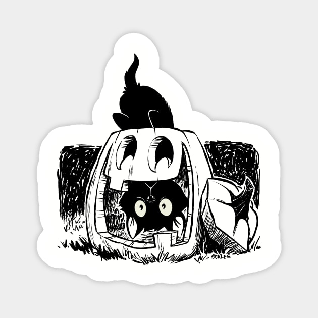 Jack O'Lantern Kitten Magnet by EricScalesCartoons