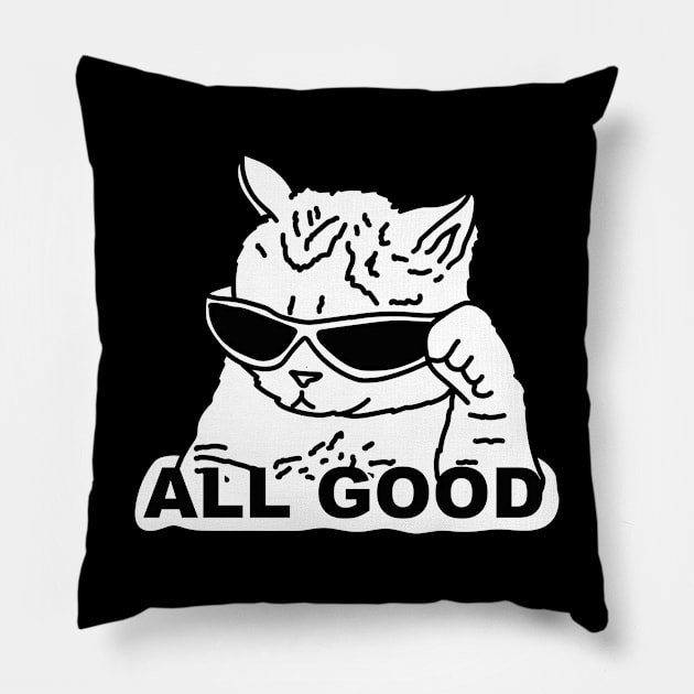 All Good Cat Pillow by kalemstudio