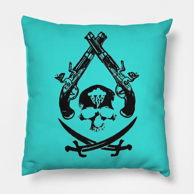 flint skull Pillow by deaddepths