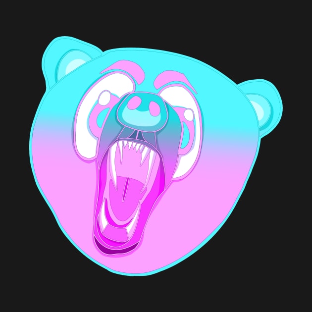 Pink and Blue Gradient Bear by ggheat6