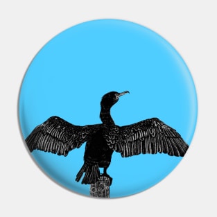 Cormorant drawing Pin