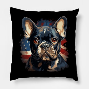 Patriotic French Bulldog Pillow