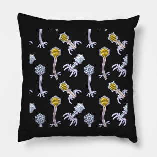 Bacteriophage Illustration Pattern Pillow