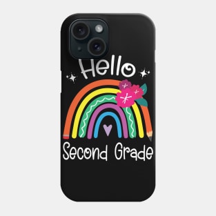 Hearts Pencil Rainbow Student Back School Hello Second Grade Phone Case