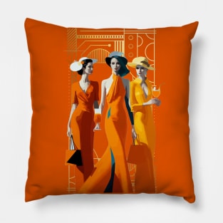 Three art deco women Pillow