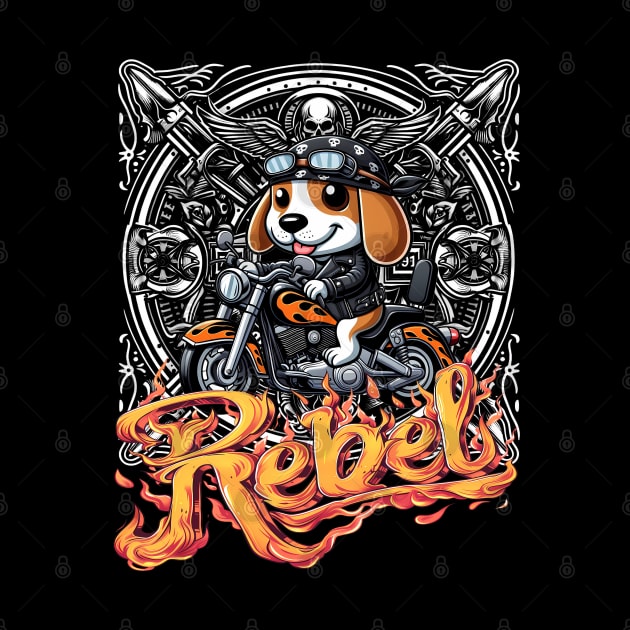 Biker Pup - Beagle Leather Jacket Motorcycle Rebel by UnleashedCreationz