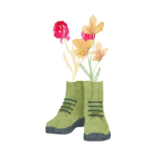 Wildflowers with hiking boots T-Shirt