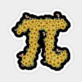 Pi Mathematic Symbol With Sunflower And Butterfly Costume Gift Magnet