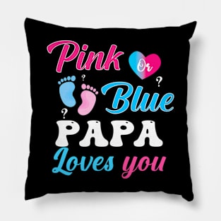 Pink Blue Papa Love You Gender Reveal Pillow