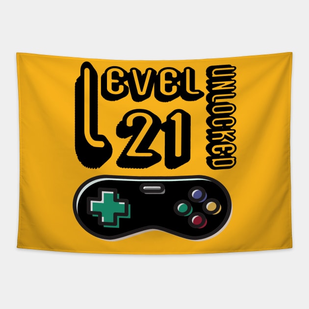 level 21 unlocked - 21th birthday gift Tapestry by BaronBoutiquesStore
