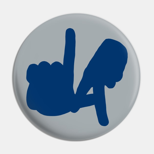 LA Hands Silhouette, Blue Pin by Niemand