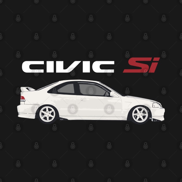 Civic SI 99 WHITE COUPE ON VOLK RAYS by cowtown_cowboy