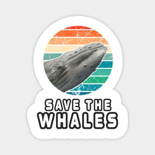 Vintage Retro Style Save The Whales Earth Day Gift Magnet