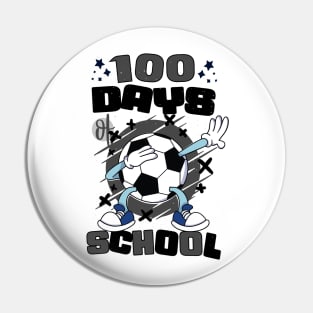 100 days of school featuring a dabbing Football #4 Pin
