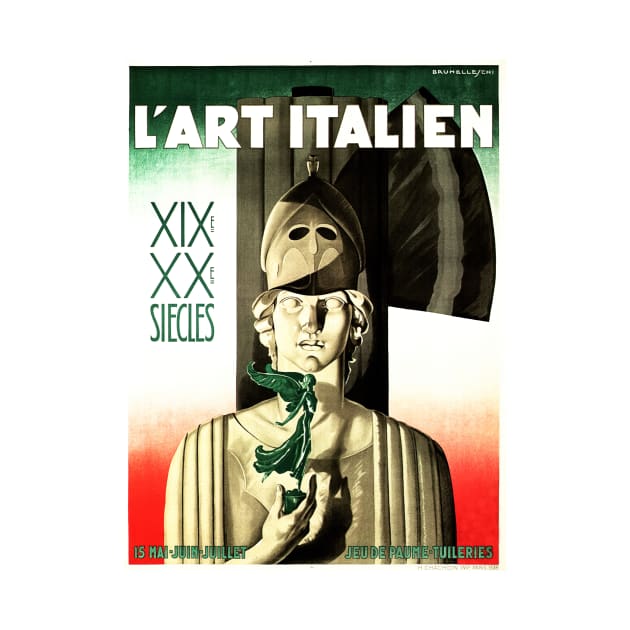 L 'ART ITALIEN Century Celebration Italy Marble Statue Vintage Art Deco by vintageposters