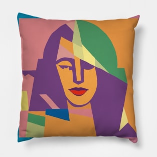 Jennie - Cubism Portrait with Border Pillow