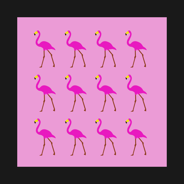 Flamencos sobre rosa by redumbrellashop