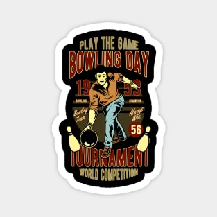 Vintage Bowling Day Magnet