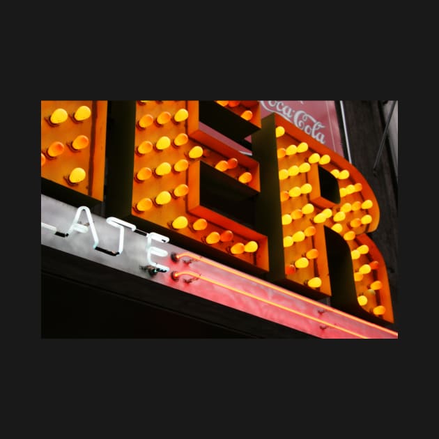 Storefront of a Diner, detail of light bulbs by Reinvention