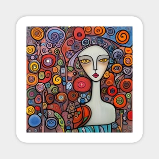 Woman with flowers Magnet