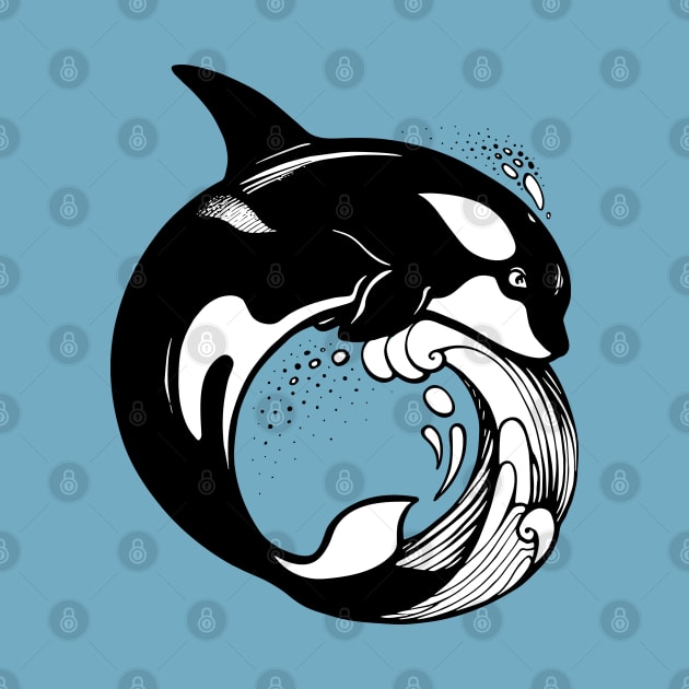 Orca Whale on the wave by Yulla