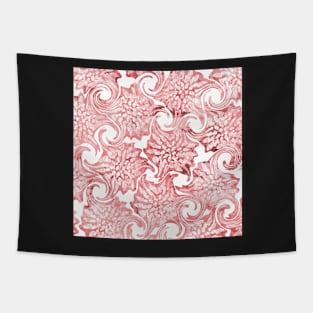 Pink Floral Fancy Swirls Tapestry