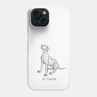 Bloodhound puppy greets friendly Phone Case