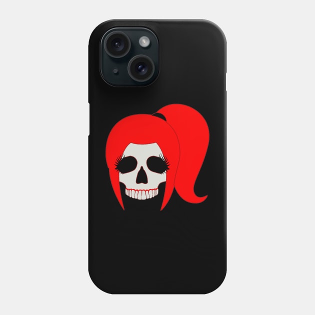 Ponytail Skull Phone Case by Nuletto