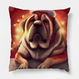 Cute Mastiff Drawing Pillow