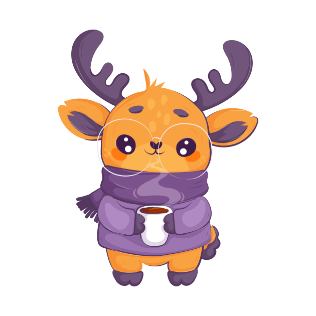 Kawaii Deer with Cocoa by Javvani