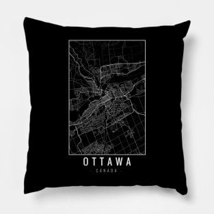 Ottawa Canada Minimalist Map Pillow