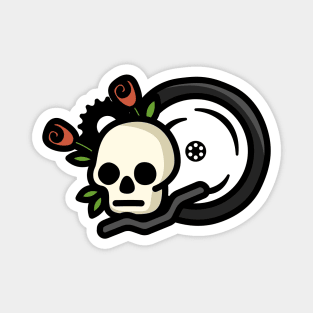 RIP Fixed Gear Bike Skull Magnet