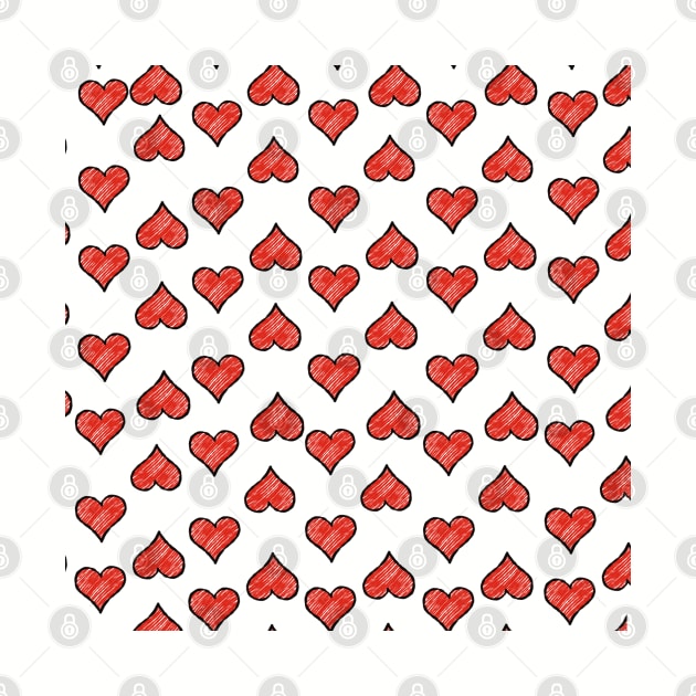 Red Hearts In White by Shatha