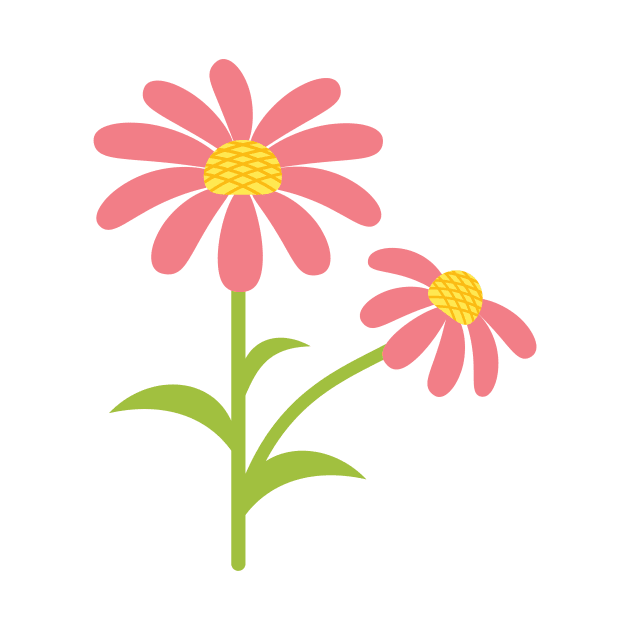 Cute Cartoon Red Daisy by SWON Design