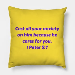 Bible Verse 1 Peter 5:7 Pillow