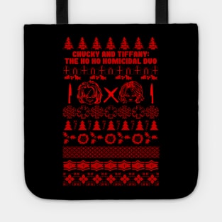 Chucky and Tiffany Ho Ho Holiday Sweater Tote