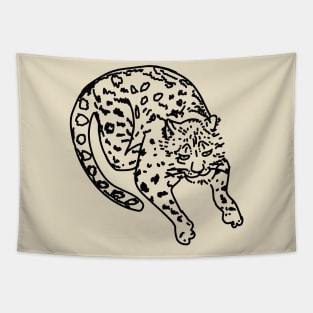 Snow Leopard Outline Tapestry