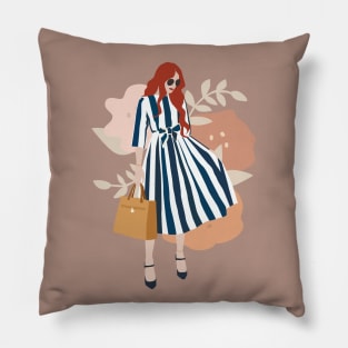 Woman Fancy Stripe Dress Pillow