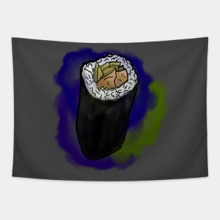 Sushi Roll - colourful ink splatter background Tapestry